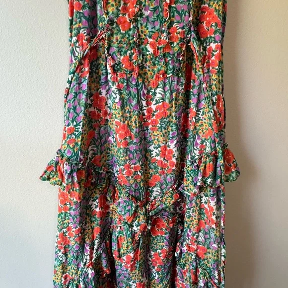 Banjanan Floral Maxi Dress - Blue, Red, Green - Picture 3 of 6